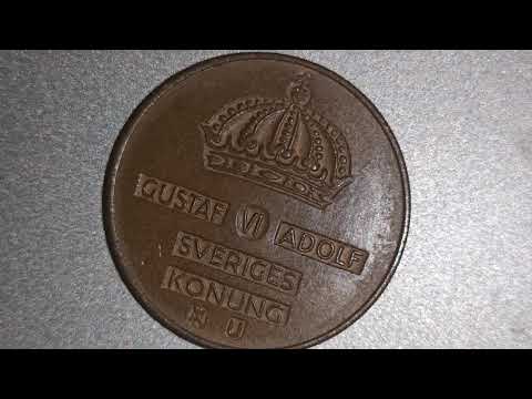 2 Ore Gustaf Vi Adolf Sweden Coin 1968