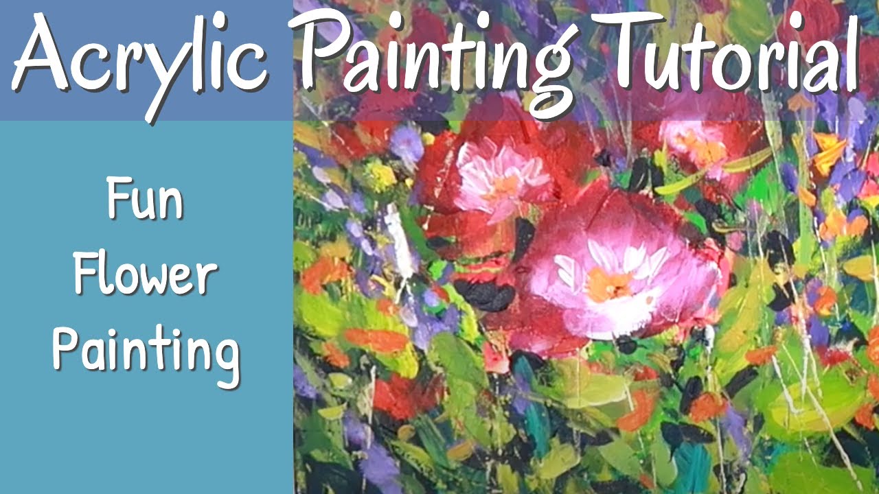 Fun Acrylic Flower Painting For Beginners Using Palette Knife - YouTube