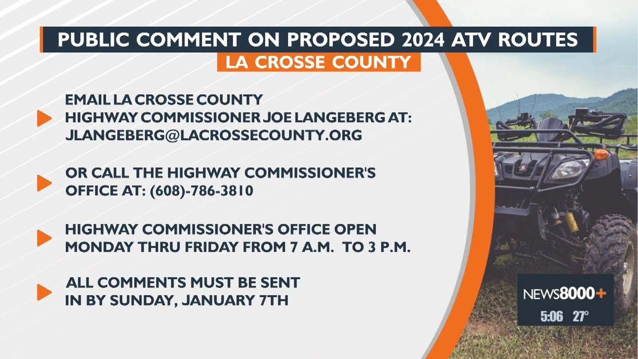 La Crosse County Highway Department asking for public comment on
