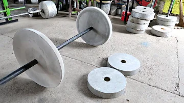 How to Make Homemade Cement Barbell - DIY Concrete Barbell