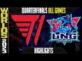 T1 vs LNG Highlights ALL GAMES | S13 Worlds 2023 Quarterfinals | T1 vs LNG Esports