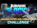Indominus rex / Carnotaurus challenge in Jurassic Blocky