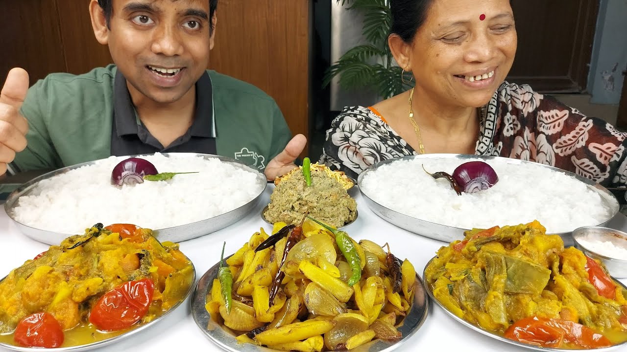 Healthy Food Recipe and Yummy Panta Bhat Eating Show with My Mother