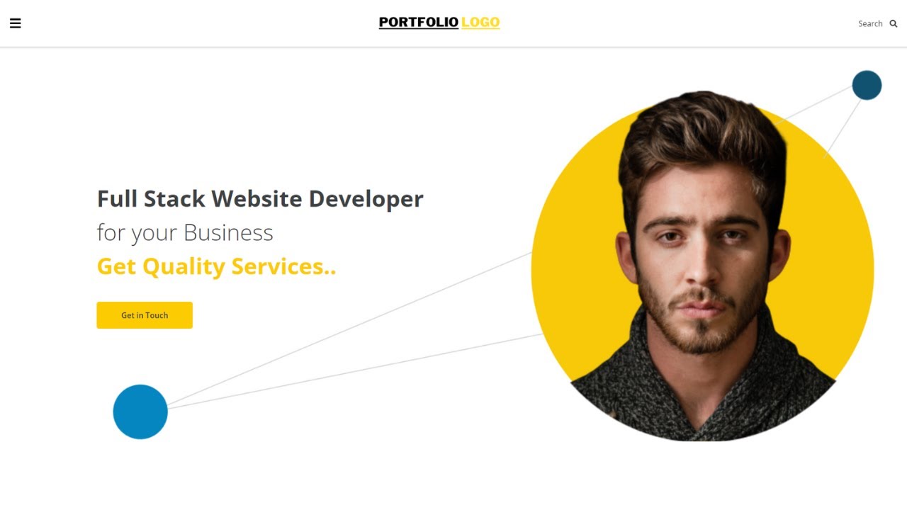 Personal Portfolio Website Design - Resume Website Hero Section - HTML ...