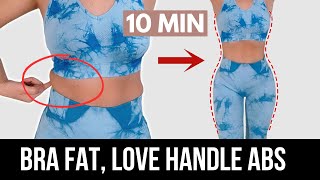Lose bra fat & love handles in 7 day challenge, standing workout, knee friendly, no jumping