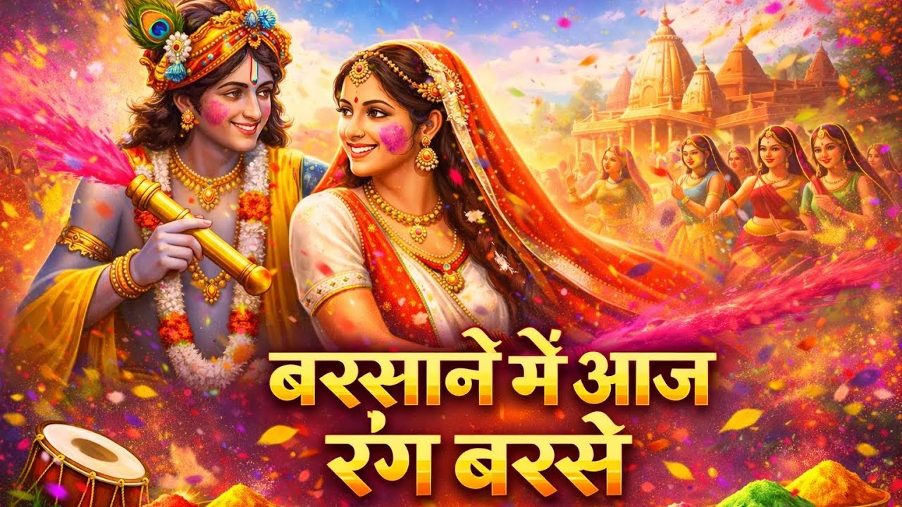 बरसाने में आज रंग बरसे | राधा कृष्ण होली गीत 2026 | Latest Radha Krishna Holi Bhajan
