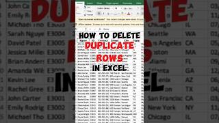 Delete Duplicate Rows in Excel in 10 Seconds 😎 #excel #exceltutorial #exceltips #datacleaning