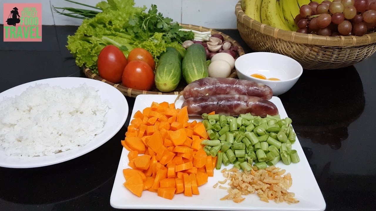 Vietnamese Food Recipes - Fried Rice with Lap Xuong Long An - Đi Chợ Nấu Ăn Việt Nam | Street Food And Travel