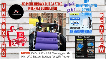 Avidus 12V 1,5A  6000mah Mini UPS Battery Back up for WIFI Router. Unboxing review 
