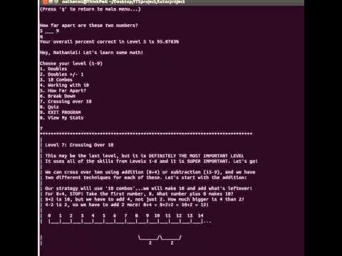 C++ math tutor demonstration