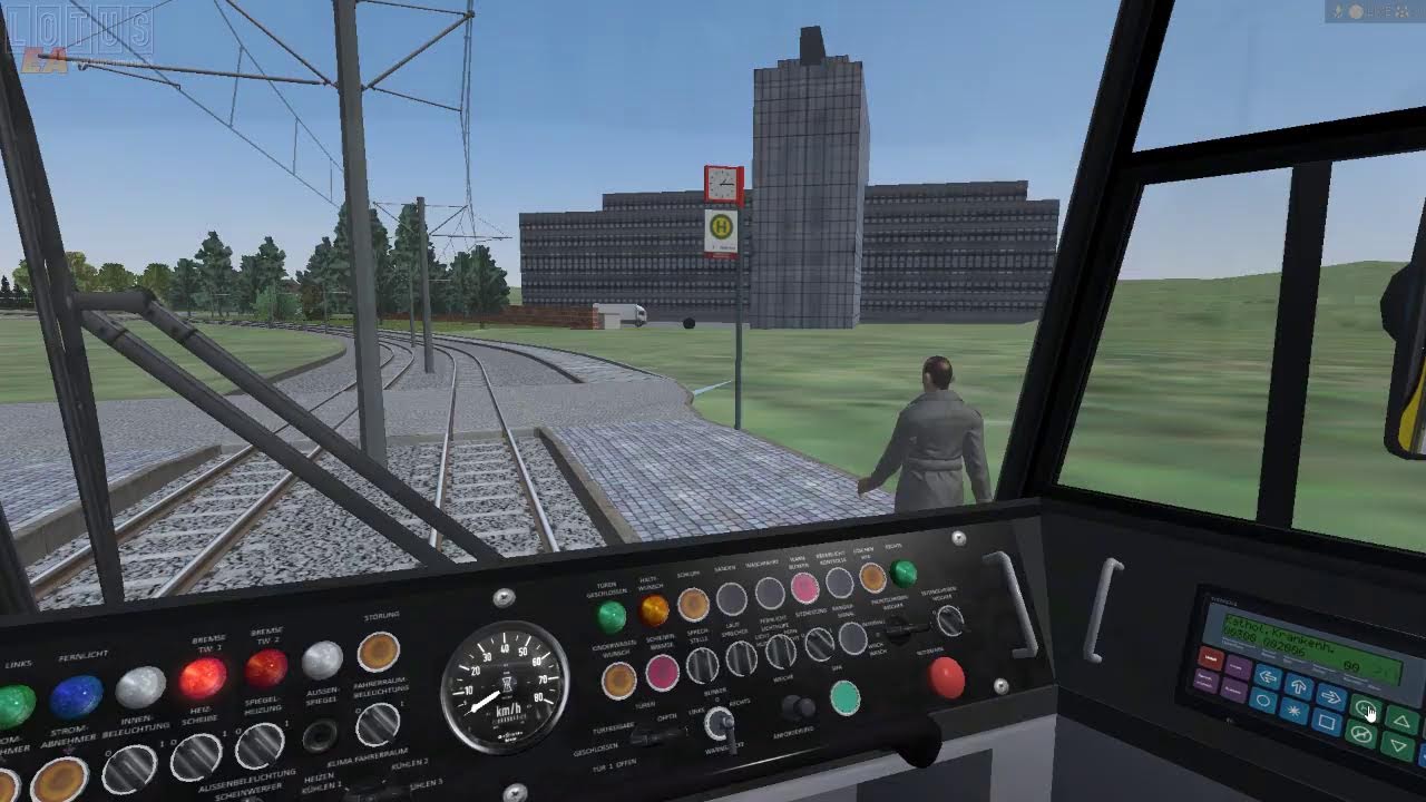 Führerstandsmitfahrt Straßenbahn Erfurt Kt4d Linie 3 . HBF bis Urbicher Kreuz LOTUS Sim