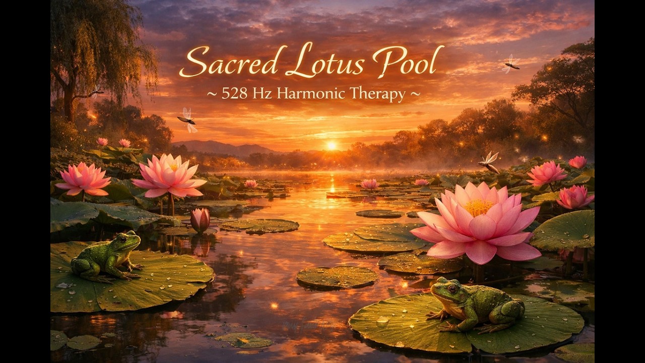 🌿🪷💧🌸🐸🌿Sacred Lotus Pool ~ 528 Hz Harmonic Therapy🌿
