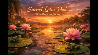 🌿🪷💧🌸🐸🌿Sacred Lotus Pool ~ 528 Hz Harmonic Therapy🌿