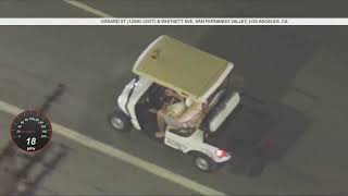 California police engage in low-speed pursuit of a stolen golf cart