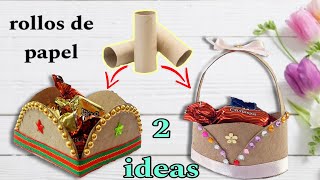 CREA ESTA BELLEZA! 2 ideas hermosas de reciclaje con rollos de papel higiénico ❤