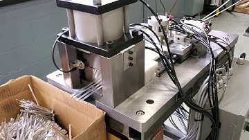 Automated nose piece wire cutting machine for face masks running full capacity