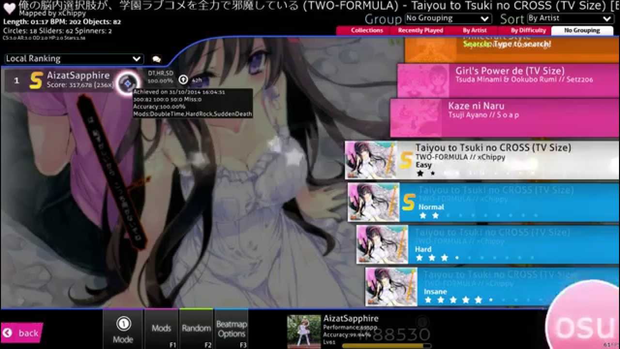 Osu Noucome Two Formula Taiyou To Tsuki No Cross Tv Size 3 Mode Youtube