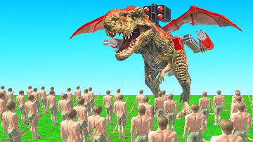 1000 MEN vs 1 SUPER DINOSAUR! (Animal Revolt Battle Simulator)