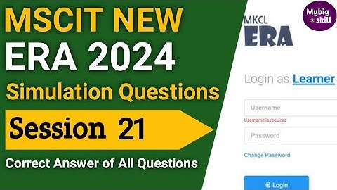 MSCIT Era Session 21 - 2024 | Simulation questions | MSCIT New Era - 2024 | #mscit