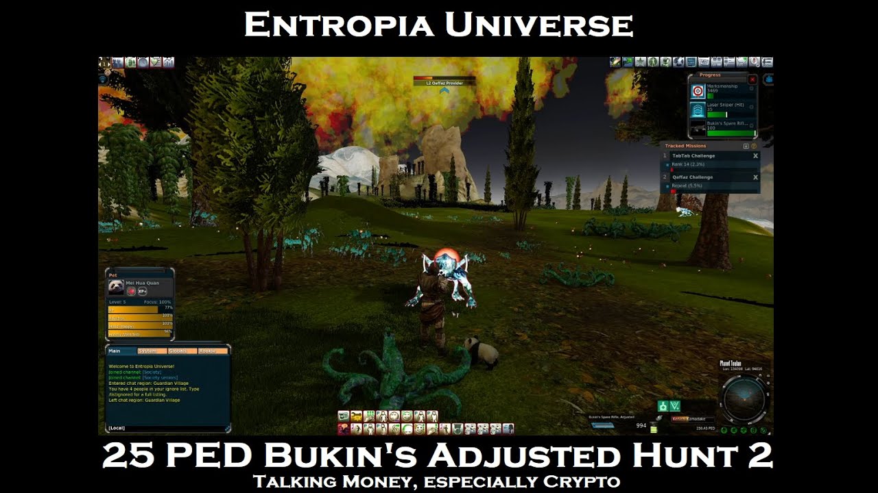Entropia Universe 25 PED Bukins Adjusted Hunt 2 - YouTube
