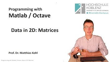 Programming with Matlab or Octave, Chap. 4: data matrix