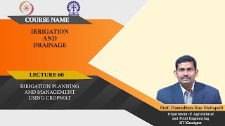 Lecture 60:  Irrigation model 