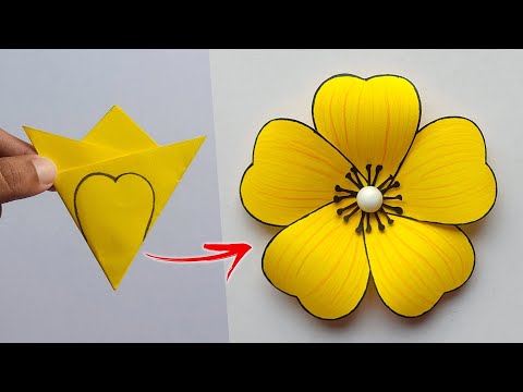 Paper Flower Making Craft | Flower Making With Paper | How To Make Paper Flower | DIY Paper Flower 