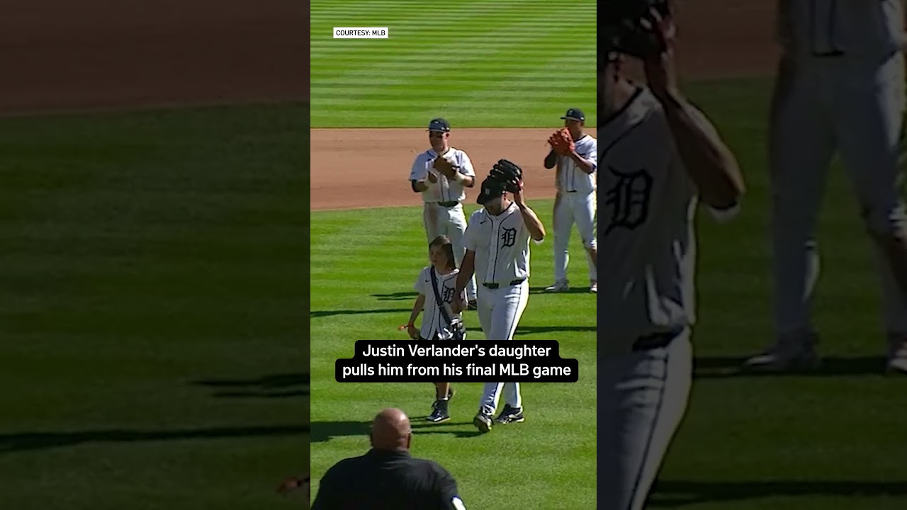 Justin Verlander's daughter pulls him from his final MLB game