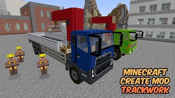Minecraft: Bouw een werkende vrachtwagen met kraanondersteuning met behulp van Create Mod en beit...