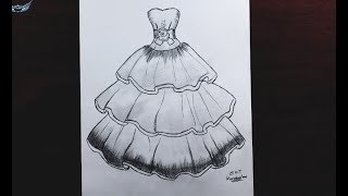 Prenses Elbisesi Nasıl Çizilir - Elbise Çizimleri 1/30 Prenses Elbisesi Nasıl Çizilir - Elbise Çizimleri 1/30