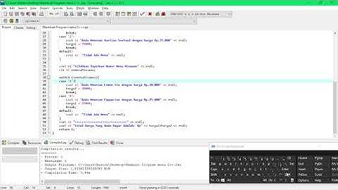 Membuat Program C++ Menu Pemesanan Makanan