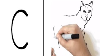 طريقة تحويل الحروف الانجليزية الى رسمة - الجزء الاول  | How to turn letters into drawing -part one