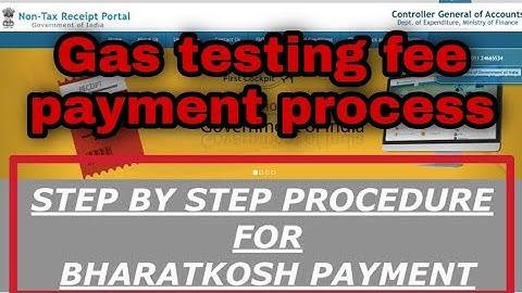 Bharatkosh online payment / bharatkosh se gas testing ka payment kaise kre / gas testing payment