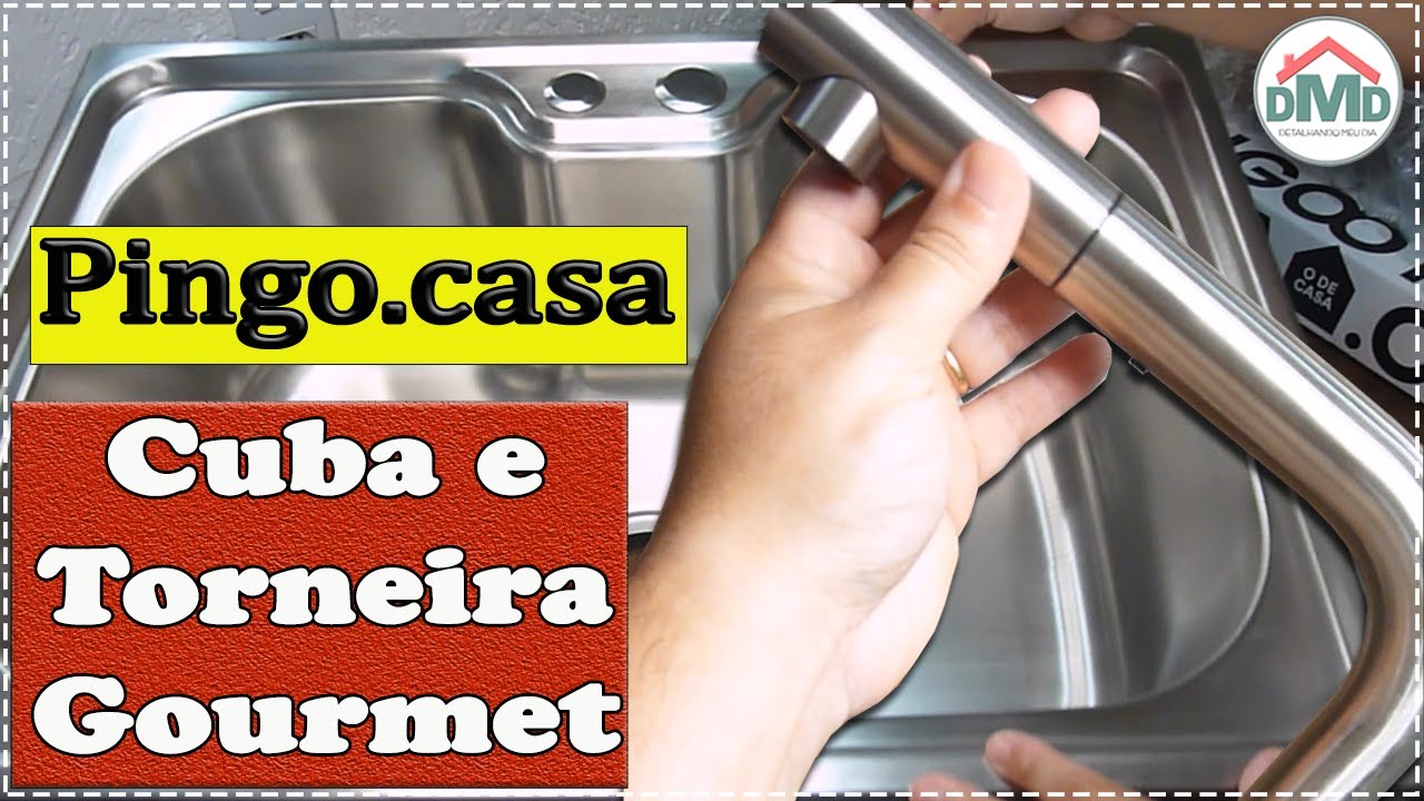 Kit Cuba Carajás e Torneira Gurupi com Acessórios Gourmet Pingoo.Casa
