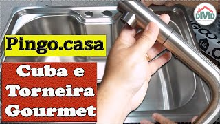 Kit Cuba Carajás e Torneira Gurupi com Acessórios Gourmet Pingoo.Casa