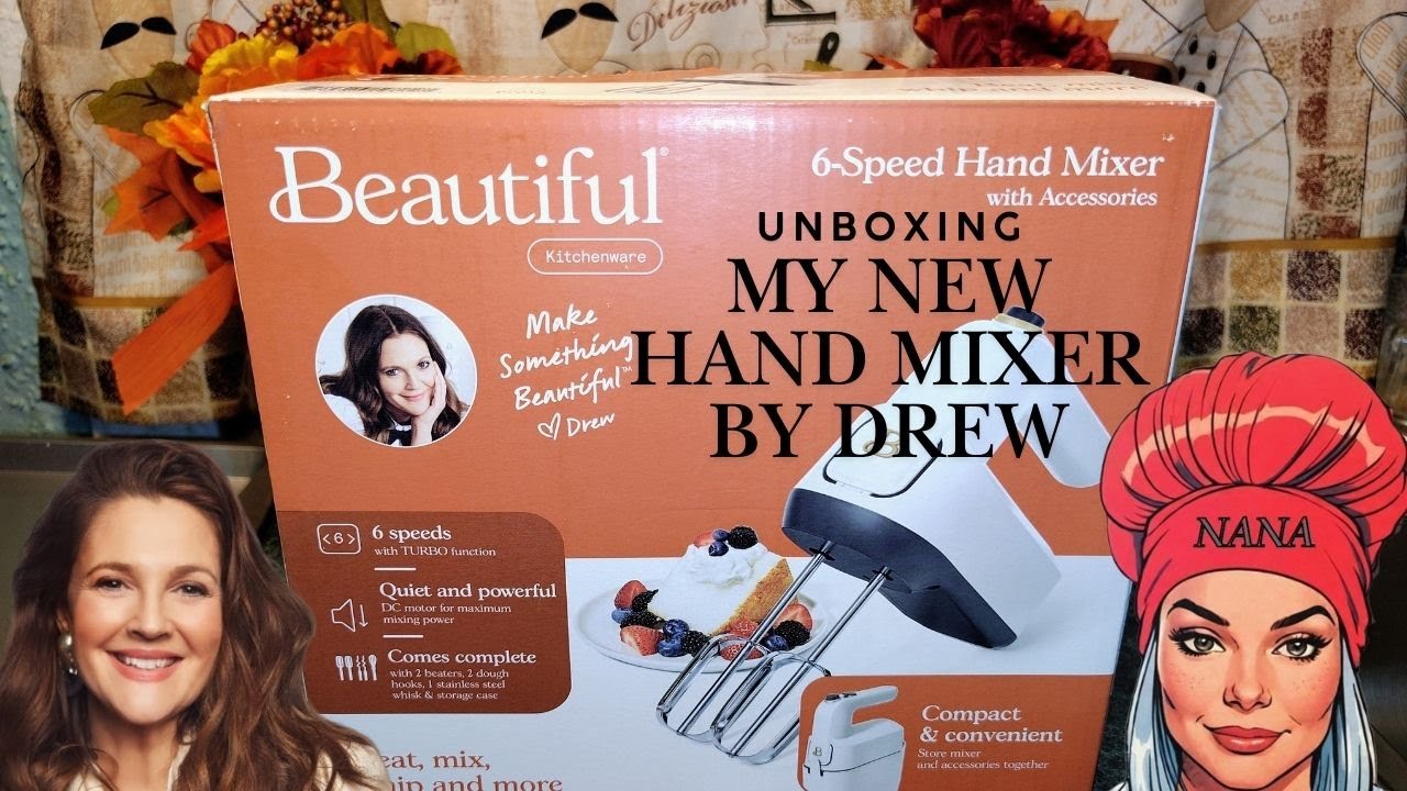 UNBOXING DREW BARRYMORE'S BEAUTIFUL 6 SPEED HAND MIXER