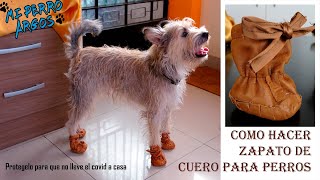 Como hacer ZAPATOS DE INVIERNO PARA PERROS, botas de cuero, reciclado, protegelo del covid19