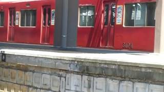 名鉄3100系3104F+3500系3509F急行豊橋行き到着→発車 2200系2201F快速特急新鵜沼行き通過 国府(NH04)にて