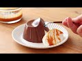 ??????!???????????????? Eggless Jiggly Caramel Cocoa Pudding?without oven?HidaMari Cooking