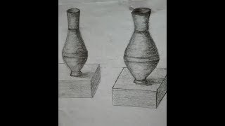 رسم قلة فخار طبيعة صامتة مع التظليل How to Draw a Pottery A silent nature with shading with a pencil