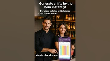 Generate shifts by the hour. Download stats. Set reminders. Try SimpleRotaMaker.app today!