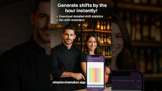 Generate shifts by the hour. Download stats. Set reminders. Try SimpleRotaMaker.app today!