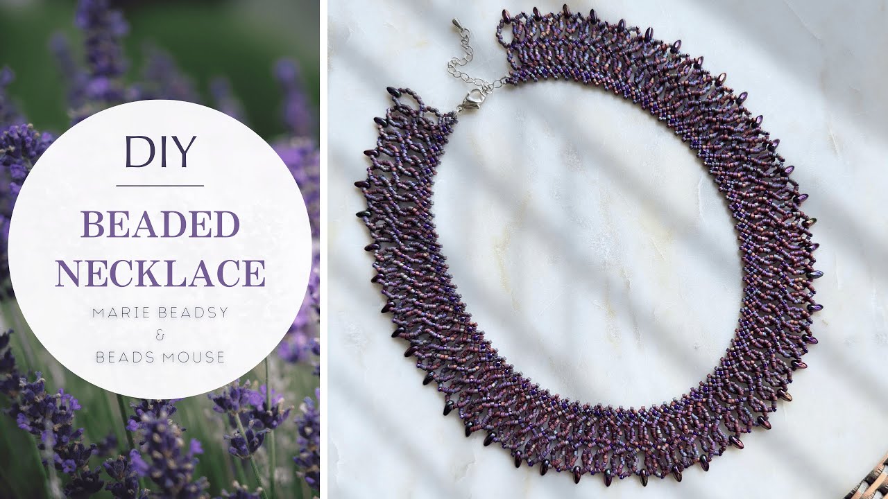 DIY Lace Beaded Necklace with Mini Dagger Beads | Beads Mouse x Marie Beadsy