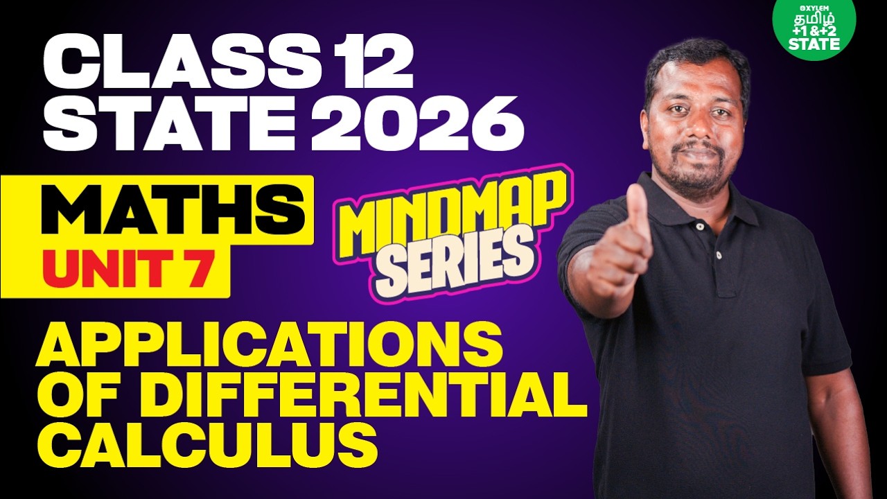 🧠 Mindmap Series🔥 Applications of Differential Calculus | Class 12 Maths | Xylem State 11 & 12 Tamil