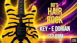 80's Hair Rock Backing Track in E Dorian - Guitar Jam 177 BPM