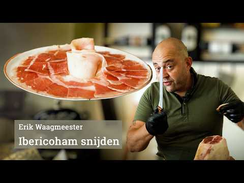 Slicing Iberico ham with Erik Waagmeester