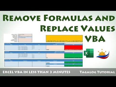 Remove Formulas and Keep Values Only | Excel VBA Tagalog
