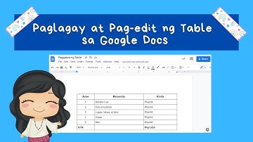 EPP 4 Paglalagay ng Table sa Google Docs