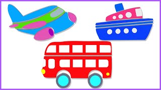 Vehicles Name Video for Babies & Kids to Learn | Vehicle Names for Preschool | Car | Ship | Airplane