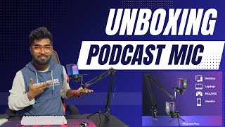 Unboxing a Podcast Mic || Audio Array AM-C46 Professional RGB USB Condenser Microphone